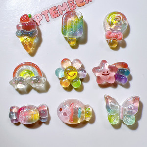 Accesorios artesanales de resina de ensueño DIY, palitos de paleta de colores transparentes, pegamento para crema, pegamento para crema, hebillas para zapatos, calcomanías para tazas diarias - Product Image 3