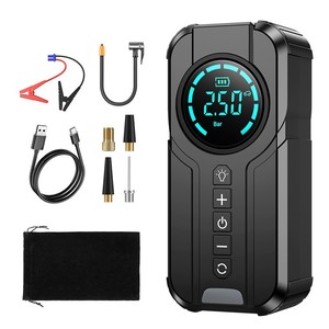 Mini démarreur de voiture avec compresseur d'air 8000mAh, <span class=keywords><strong>booster</strong></span> de batterie portable 12V, gonfleur de pneus 150PSI pour berline et moto - Product Image 2