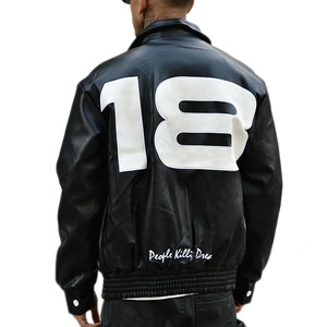 <span class=keywords><strong>Giacca</strong></span> Varsity in pelle personalizzata di alta qualità <span class=keywords><strong>giacca</strong></span> da moto invernale alla moda con motivo a lettera <span class=keywords><strong>senza</strong></span> colletto - Product Image 2