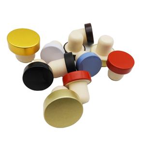 Petits bouchons de bouteilles de vin en forme de T personnalisés <span class=keywords><strong>bouchon</strong></span> en liège aluminium-plastique pour bocaux en verre de vin, de spiritueux et de liqueur - Product Image 6
