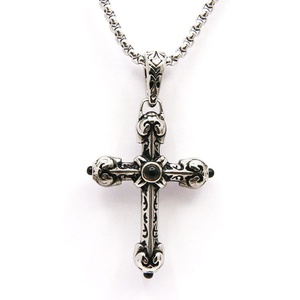 Collar con Colgante de Cruz de Plata de Acero Inoxidable, Joyería Católica 2018 - Product Image 1