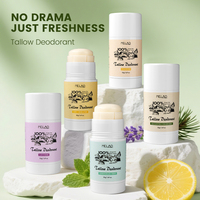Déodorant Unisexe Longue Durée à Base de Suif de Bovins Nourris à l'Herbe, Formule Personnalisée, Nourrissant pour la Peau, Réduit la Transpiration et Élimine les Odeurs, Usage Quotidien