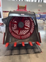 Godet de criblage rotatif pour le tri du sable, de la pierre et du rocher, godet de criblage hydraulique personnalisé pour chargeuse-excavatrice