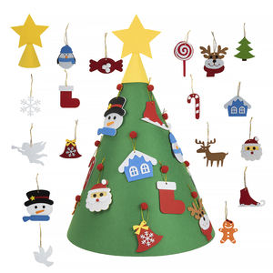 ของตกแต่งต้นคริสต์มาส 3 มิติ ทำเองจากผ้าสักหลาดโพลีเอสเตอร์ ปฏิทินนับถอยหลังวันคริสต์มาส ของตกแต่งประตู ต้นคริสต์มาส - Product Image 4