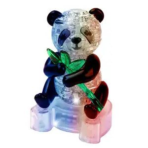 Puzzles para adultos e crianças DIY 3D Cristal quebra-cabeças Panda Puzzle Plastic Home Decoração Birthday Toys