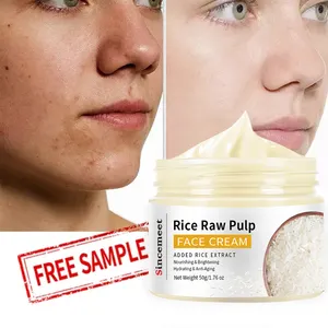 50g Spot Goods Rice Raw Pulp Whitening Face Cream Hyaluronic Acid Replenish Water Face Cream Face Whitening Cream For Women