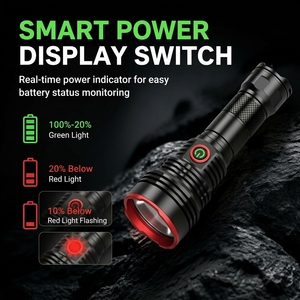Lampe torche tactique Brightenlux XHP90 en alliage d'aluminium, 5000 lumens, stroboscope, LED haute puissance, longue portée, étanche, lampe torche USB - Product Image 4