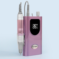 Vente en gros de perceuse à ongles rechargeable en acier inoxydable E-File portable haute puissance 35000 tr/min pour enlever l'acrylique