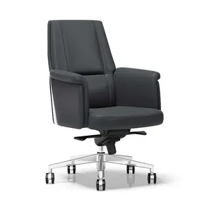 كرسي مكتب ذكي أسود قابل للضبط مع ذراع خلفية لغرفة اجتماعات المدير بتصميم حديث