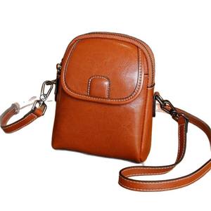 Bolso Bandolera Vintage al por Mayor para Mujer, Pequeño Bolso de Hombro y de Mano de Cuero Genuino - Product Image 5