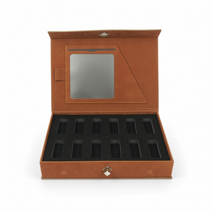 Custom Logo Premium PU Leather Sample Presentation <b>Box</b> <b>with</b> Handle 12 Slot EVA Insert Display Case OEM Manufacturer - Product Image 4