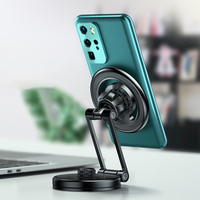 Penyangga ponsel mobil magnetik lipat, dapat diperpanjang dan disesuaikan, cocok untuk navigasi layar mengambang di panel instrumen mobil