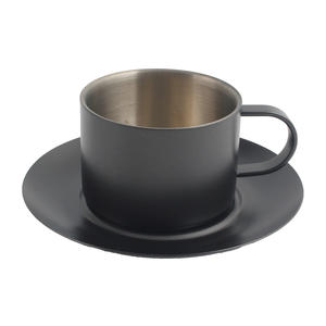Taza de Café de Acero Inoxidable con Platillo a Juego - Product Image 6