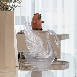 Vente flash : Statue d'animal cygne transparente en résine, design simple, décoration d'intérieur africaine, sculpture en résine <span class=keywords><strong>nue</strong></span> - Product Image 5