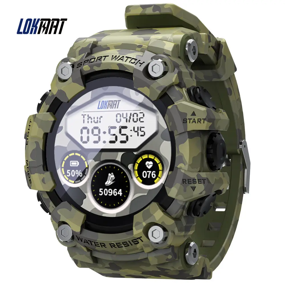 Lokmat Attack Full Touch Screen Smartwatch Heart Rate Monitor Blood Pressure Fitness Tracker Smart Watch Men For Android Ios