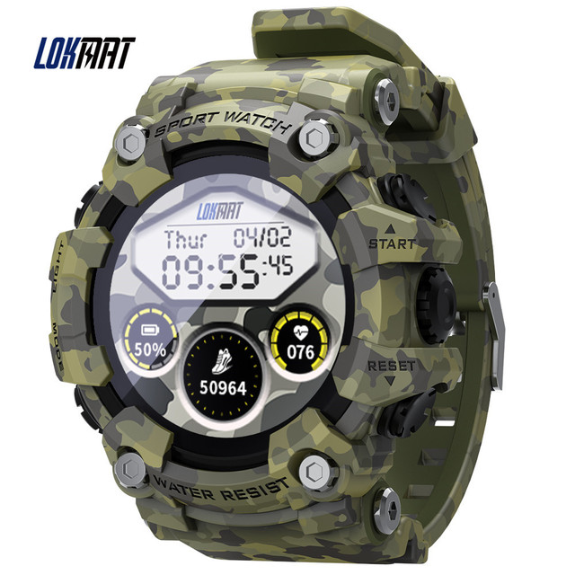 For Lokmat Attack Full Touchscreen Smartwatch for Men IP67 Heart Rate Monitor Blood Pressure Fitness Tracker Android iOS