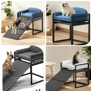 Cama Elevada para Perros ZMaker 2026 con Marco Metálico Personalizable, Rampa Plegable Antideslizante con Cojín - Product Image 5