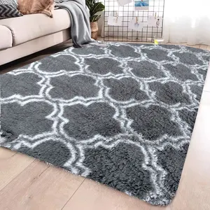 Soft Indoor Plush Large Modern Area Rugs Shaggy Patterned Fluffy Customized Carpets Suitable for Living Room and Bedroom