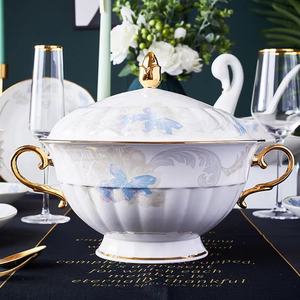 Vente en gros de 60 pièces de vaisselle, bols et plats européens de printemps de <span class=keywords><strong>Paris</strong></span> en céramique de Jingdezhen, logo d'impression de cadeau - Product Image 5