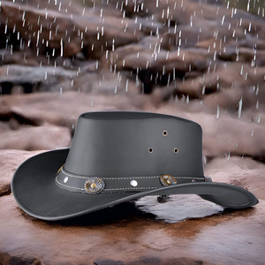 Sombreros de Vaquero de Cuero Genuino Estilo Occidental Totalmente Personalizados, Sombrero de Vaquero Vintage de Primera Calidad, Sombreros de Vaquero Occidentales de Marca Privada - Product Image 6