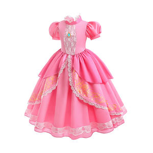 MQATZ Vestido de Princesa Peach para Niñas, Disfraz de <span class=keywords><strong>la</strong></span> <span class=keywords><strong>Bella</strong></span> <span class=keywords><strong>Durmiente</strong></span>, Vestido Rosa para Actuaciones, SMR051 - Product Image 3
