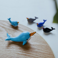 Décorations pour la maison, le bureau et le salon, artisanat en verre de Murano fait à la main, figurine d'animal marin, narval, licorne, narval, petit animal
