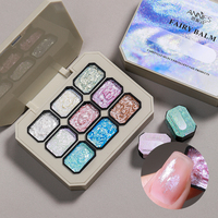 Logo personnalisé 9 Couleurs Fée Poudre Crème Vernis À Ongles Colle Diamant Poudre Gel Vernis À Ongles