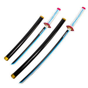 Espada de Demon Slayer para Cosplay, Réplica de Kamado Tanjiro, Zenitsu, Kochou <span class=keywords><strong>Shinobu</strong></span>, Espada Coleccionable de Bambú sin Afilar para Niños - Product Image 2