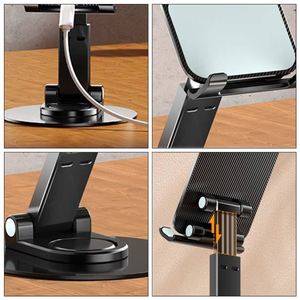 Wholesale Rotating Foldable Mobile <b>Holder</b> 360 Degree White Black Flexible Rotatable Phone Stand With Logo - Product Image 5