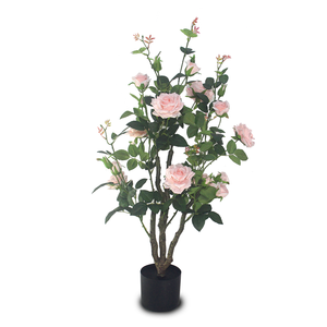 CHUANGFA Arbres <span class=keywords><strong>de</strong></span> roses artificielles en plastique <span class=keywords><strong>rose</strong></span> <span class=keywords><strong>de</strong></span> 100 cm - Décoration <span class=keywords><strong>de</strong></span> bureau écologique pour anniversaire et Pâques - Product Image 6