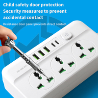 Multiprise universelle 10A avec protection contre les surtensions, ports USB A et C, cordon d'extension, protection contre les surcharges