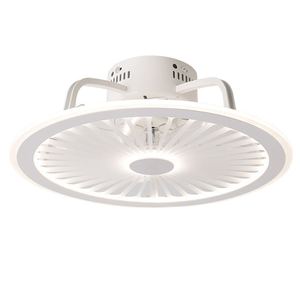 Ventilateur de plafond décoratif ultra-plat à 5 pales, moteur DC, construction métallique, avec lumière LED dimmable, 6 vitesses, télécommande et contrôle par application - Product Image 4