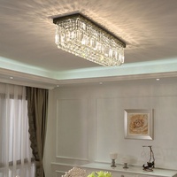 Lustre LED en cristal de luxe moderne pour restaurant, salle à manger, maison, design minimaliste en acier inoxydable