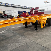 Semi-remorque squelette extensible 40 pieds avec châssis porte-conteneurs et verrous à torsion, 3 essieux, pour transport lourd