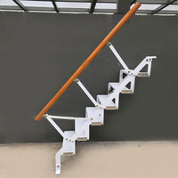 Escalier mural pliable en alliage d'aluminium, échelle latérale domestique avec capacité de charge de 300 kg, taille 2 m