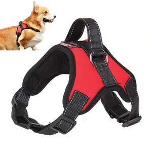 Custom No Pull Saddle Dog Harness Reflective Adjustable Pet Harnesses Walking Breathable Dog Training Vest with Chest Strap