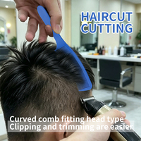Peigne à cheveux en plastique pour hommes, à tête plate, courbé en forme de S, réglable, à dents larges, pour salon et usage domestique