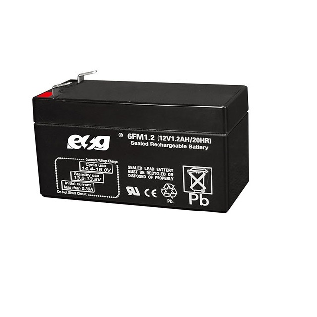 ESG 12V 1.2Ah AGM Deep Cycle Battery for Solar Systems UPS Golf Carts & Electric Wheelchairs-Sealed Lead Acid