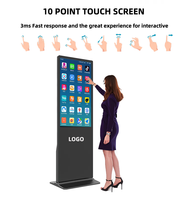 Pantalla Digital de Señalización de 55 Pulgadas con Soporte de Pie, Kiosco con Pantalla Táctil, Sistema Operativo Android, Pantalla Publicitaria Interior para Centros Comerciales