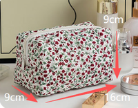 DICHOS Nouvelle Trousse de Maquillage Matelassée Florale pour Femmes, Trousse de Toilette de Voyage Portable, Organisateur de Cosmétiques et Rouge à Lèvres, Portefeuille