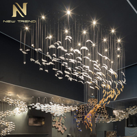 Lustre de décoration d'intérieur de Style de luxe, hôtel, Villa, centre commercial, escalier, LED, lampe suspendue en verre