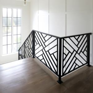 Rampe d'escalier intérieure en tube TL, balustrade métallique, main courante en fer pour escalier - Product Image 5