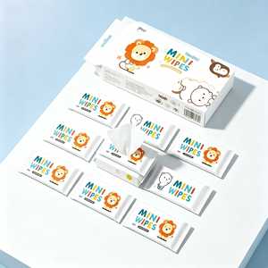 ผ้าเช็ดทำความสะอาดแบบเปียก MINI 8 ชิ้นต่อแพ็ค เป็นมิตรกับสิ่งแวดล้อม ใช้แล้วทิ้ง ผลิตจากวัสดุไม่ถักทอ ปราศจากแอลกอฮอล์ สำหรับเด็กแรกเกิด ทารก และเด็กเล็ก กลิ่นหอมตามสั่ง มาตรฐาน ISO - Product Image 4