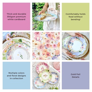 DAMAI Wholesale Mother's Day <b>Tea</b> <b>Party</b> Flower Paper Plate <b>Set</b> Customizable Size Disposable Garden <b>Party</b> Tableware - Product Image 6