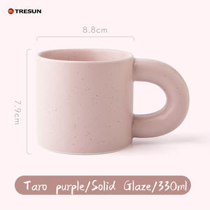 Tazas de café coreanas coloridas y bonitas con diseño navideño y logotipo personalizado, taza de té de porcelana para latte, cacao, leche y té con asa redonda y gruesa. - Product Image 6