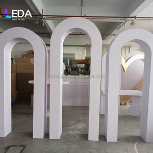 LEDA Custom White Wedding <b>Arch</b> with Handmade Design Fabric Cover Wedding Stage <b>Decoration</b> for Events Decor - Product Image 2