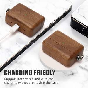 Étui en bois écologique pour écouteurs <span class=keywords><strong>sans</strong></span> <span class=keywords><strong>fil</strong></span>, protection intégrale, durable, sac OPP, chargement naturel pour <span class=keywords><strong>Airpods</strong></span> Pro 3, <span class=keywords><strong>Airpods</strong></span> 4 - Product Image 3