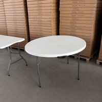 Tables pliantes portables légères neuves pour hôtels, mariages et banquets, en plastique HDPE avec structure en acier