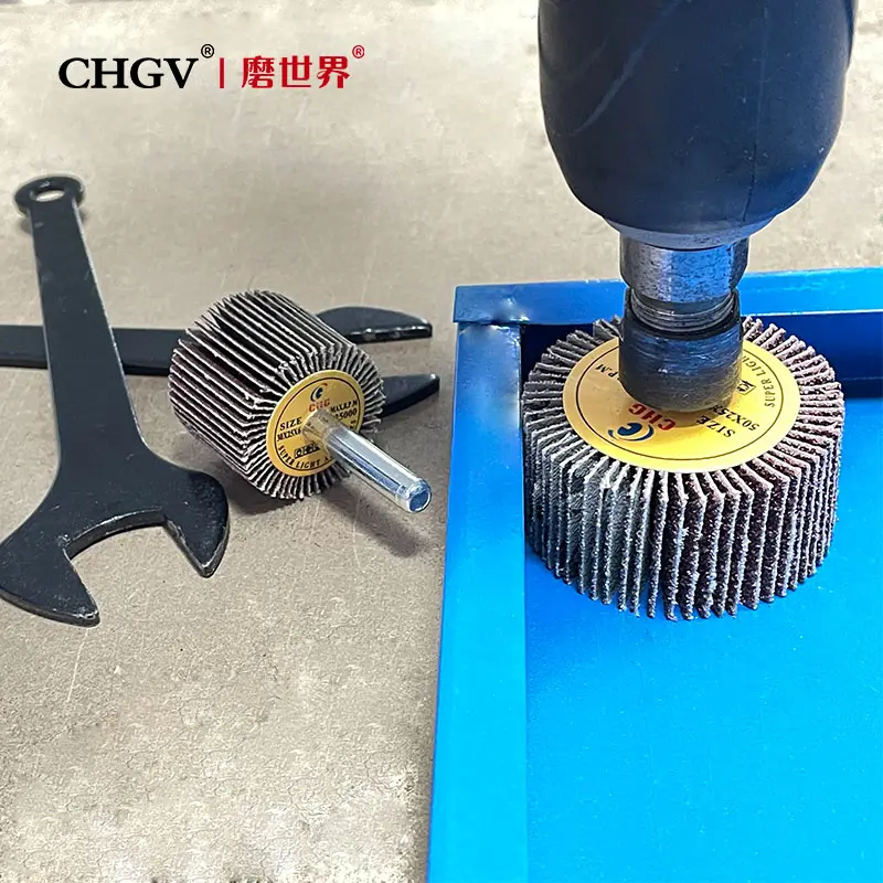 1/4 inch Mounted Flap Wheel 80# Aluminum Oxide Abrasive wheel with shank 60mm shaft flap wheel for polishing