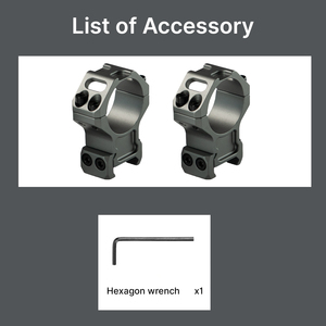 Anillas de Aluminio BANGBANG para Mira Telescópica, Tubo de 30 mm, Montaje de 20 mm con Tornillos de Doble Fila, Altura Central de 1.26 Pulgadas para Uso en Exteriores (Gris) - Product Image 5